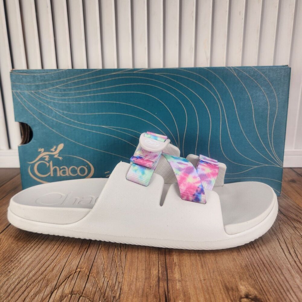 Chaco Chillos Sandals Kids Size 6 M Gray Light Tie Dye Adjustable Strap Slides